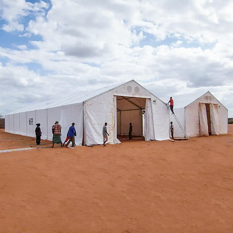 IFRC/ICRC/WFP/IOM štandardné ohňovzdorné stanové mobilné skladovacie jednotky (MSU) odolné voči UV žiareniu 10x24m
