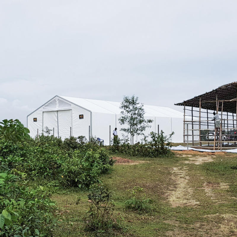 IFRC/ICRC/WFP/IOM štandardné ohňovzdorné stanové mobilné skladovacie jednotky (MSU) odolné voči UV žiareniu 10x24m