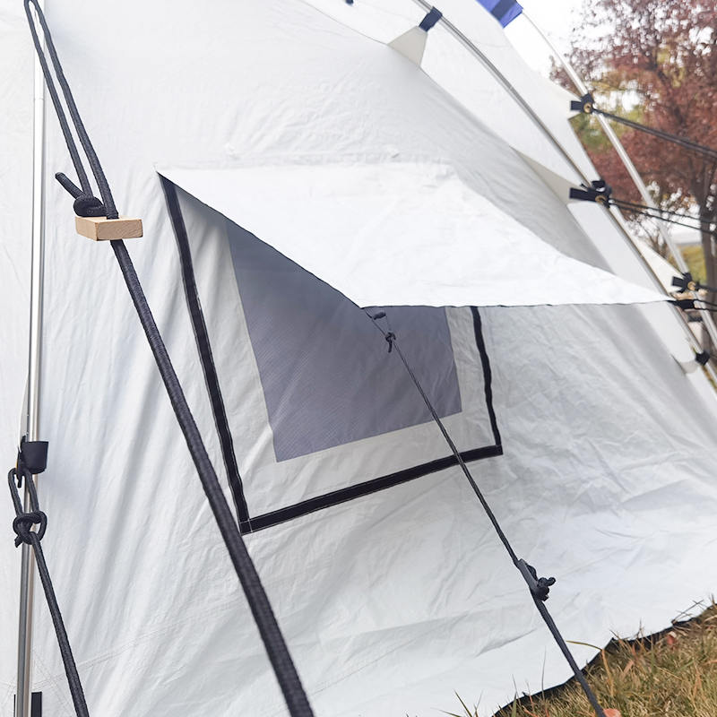 Geodetický kupolový stan Samostatne stojaci geodetický rodinný stan pre 5 osôb