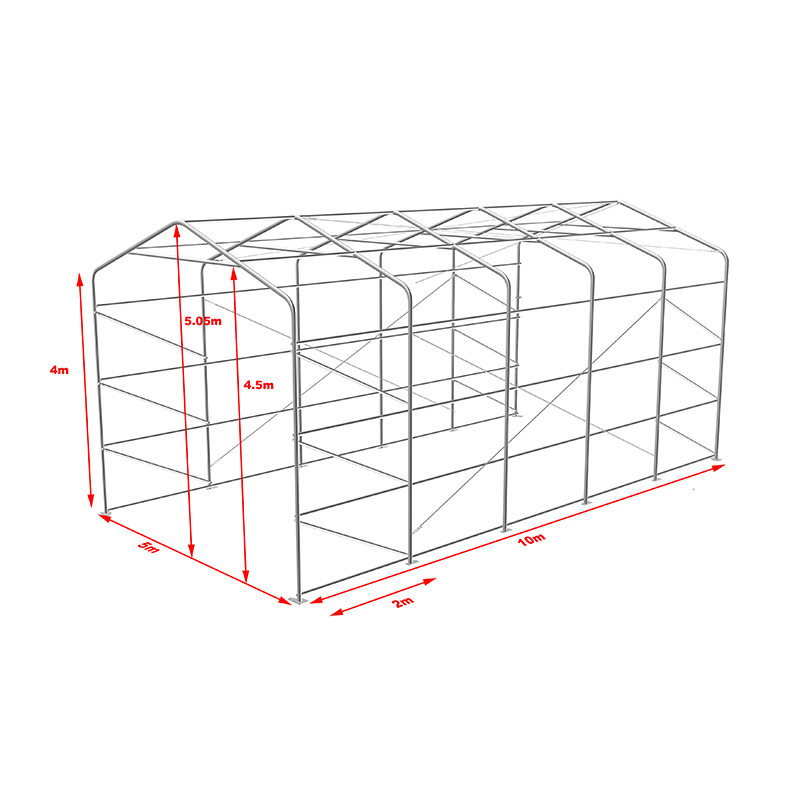 5X10 4m s bočnou výškou Vonkajší skladový sklad Flexibilná veľká garáž