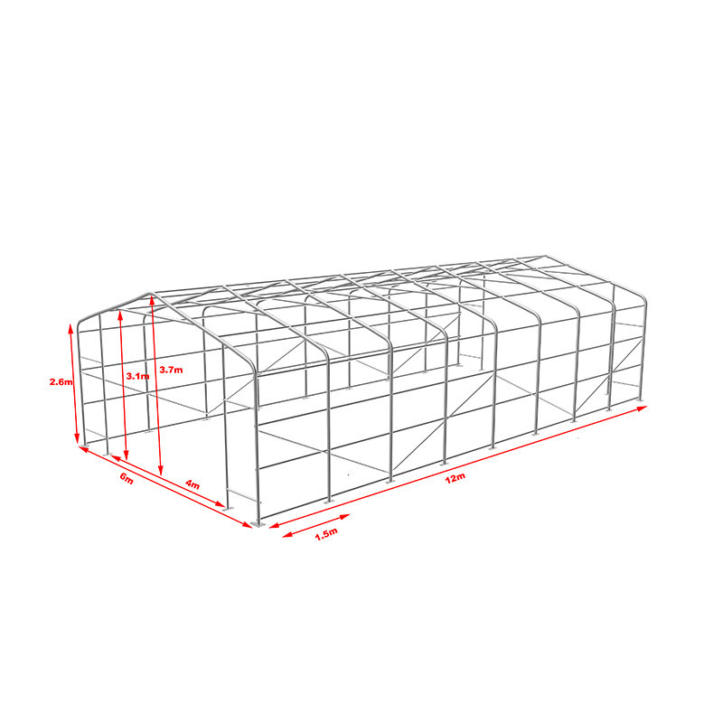 6X12 2,6 m bočná výška odolná voči vysokej teplote pre priemyselné skladové skladové stany