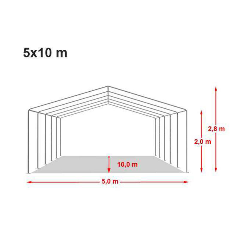 Ekonomická 5x10m PVC biela párty markíza