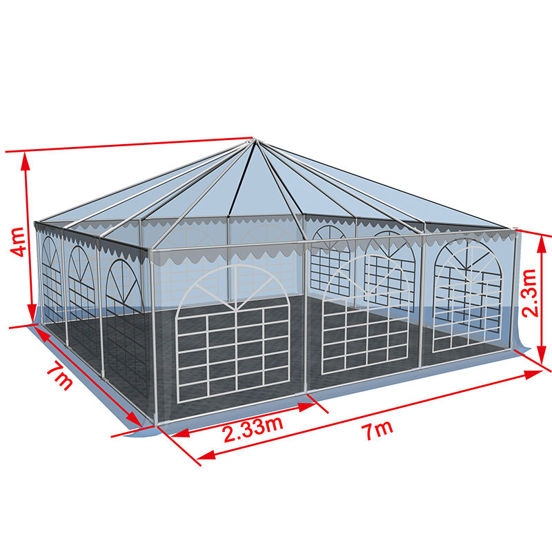 7 x 7 – 2,3 m Heavy Duty Altánok Pagoda Marquee Prenosný pavilónový stan
