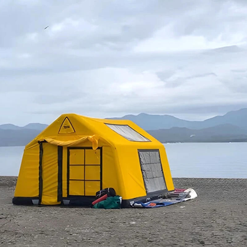 Ohňovzdorný a antibakteriálny nafukovací kempingový stan Glamour pre 8 až 10 osôb