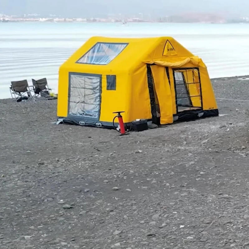 Ohňovzdorný a antibakteriálny nafukovací kempingový stan Glamour pre 8 až 10 osôb