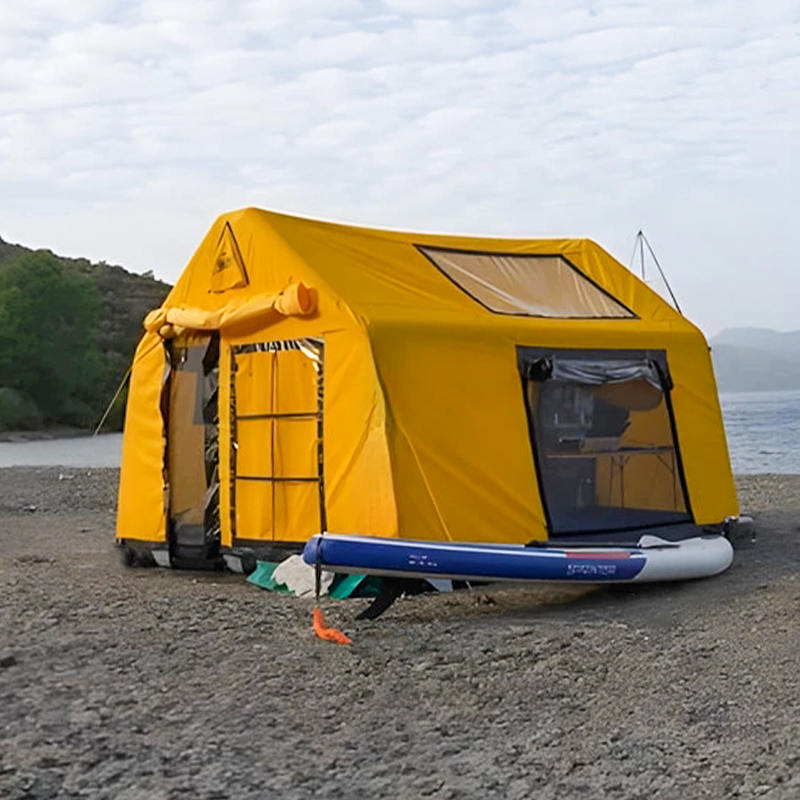 Ohňovzdorný a antibakteriálny nafukovací kempingový stan Glamour pre 8 až 10 osôb