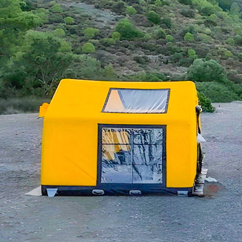 Ohňovzdorný a antibakteriálny nafukovací kempingový stan Glamour pre 8 až 10 osôb