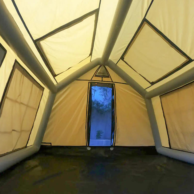 Ohňovzdorný a antibakteriálny nafukovací kempingový stan Glamour pre 8 až 10 osôb