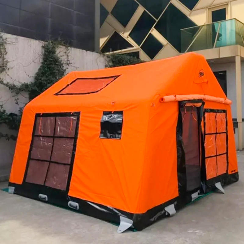 Ohňovzdorný a antibakteriálny nafukovací kempingový stan Glamour pre 8 až 10 osôb