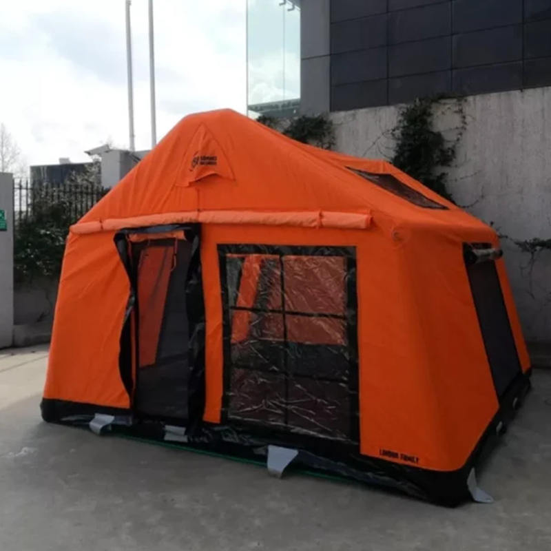 Ohňovzdorný a antibakteriálny nafukovací kempingový stan Glamour pre 8 až 10 osôb