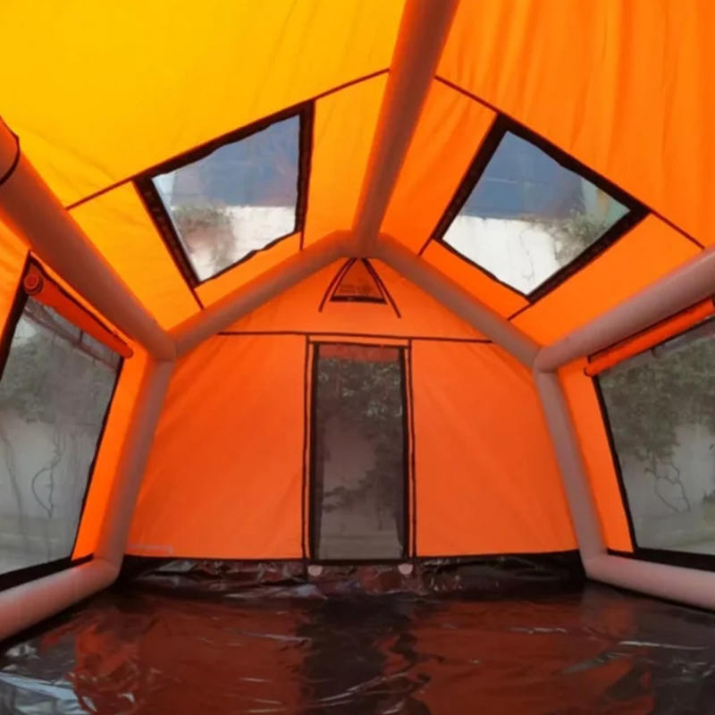 Ohňovzdorný a antibakteriálny nafukovací kempingový stan Glamour pre 8 až 10 osôb