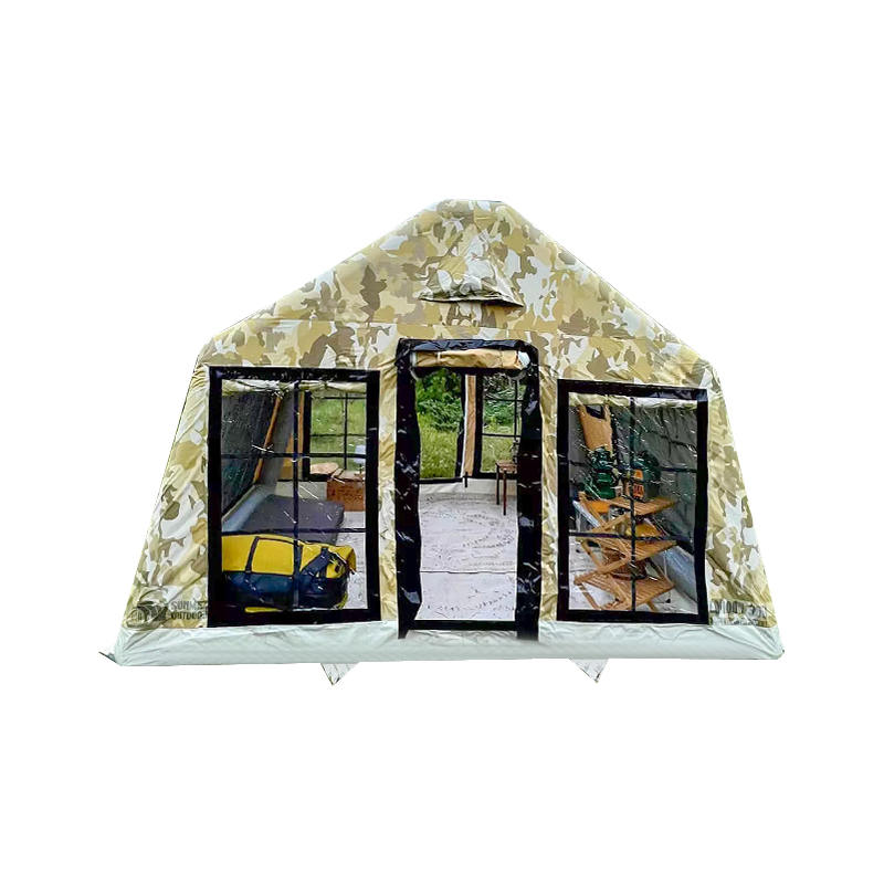 Panoramatický nafukovací kempingový stan pre 8-10 osôb