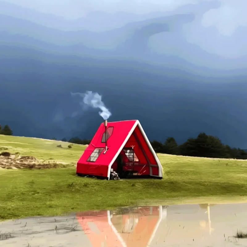 Štvorsezónny vodotesný nafukovací vzduchový stan pre 8-10 osôb na kempovanie