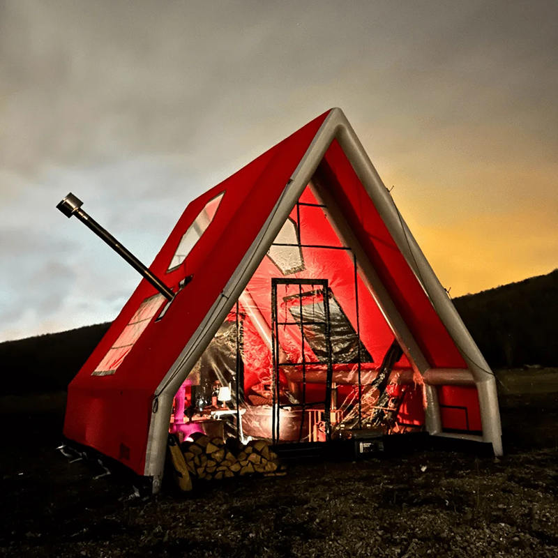 Štvorsezónny vodotesný nafukovací vzduchový stan pre 8-10 osôb na kempovanie