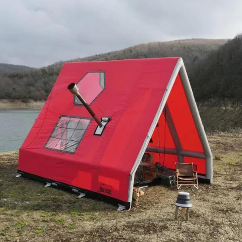 Štvorsezónny vodotesný nafukovací vzduchový stan pre 8-10 osôb na kempovanie