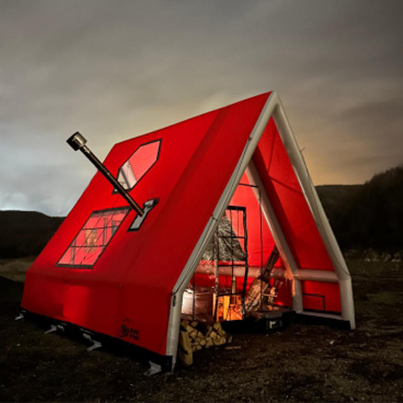 Štvorsezónny vodotesný nafukovací vzduchový stan pre 8-10 osôb na kempovanie