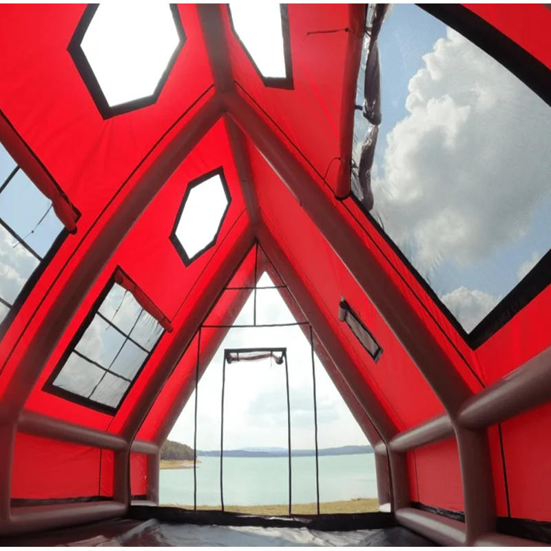 Štvorsezónny vodotesný nafukovací vzduchový stan pre 8-10 osôb na kempovanie